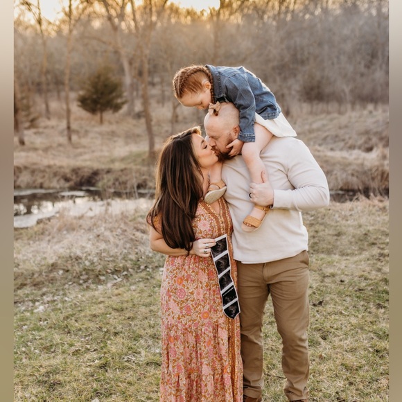 Dusty Rose Border Print Button Down Maxi Dress- Size Small - Picture 5 of 6